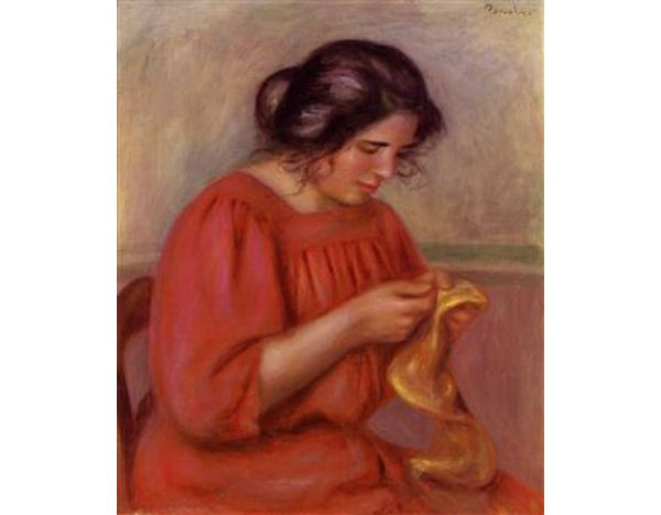 Gabrielle Mending by Pierre Auguste Renoir