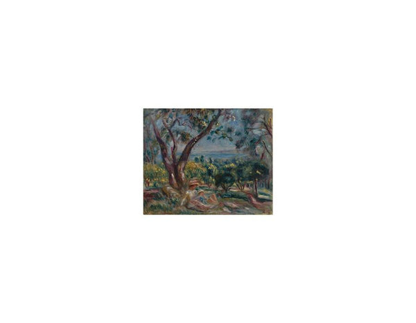 Paysage A Cagnes Avec Femme Et Enfant
 by Pierre Auguste Renoir