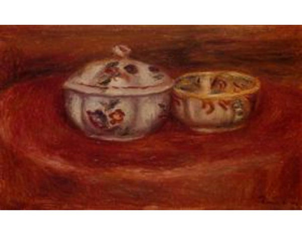 Sugar Bowl And Earthenware Bowl by Pierre Auguste Renoir