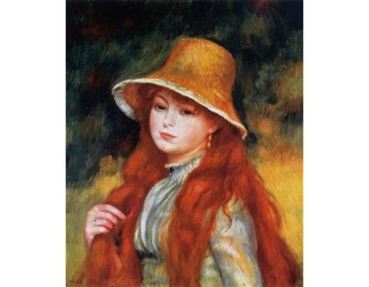 Young Girl In A Straw Hat Painting