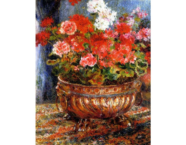 Geraniums And Cats by Pierre Auguste Renoir