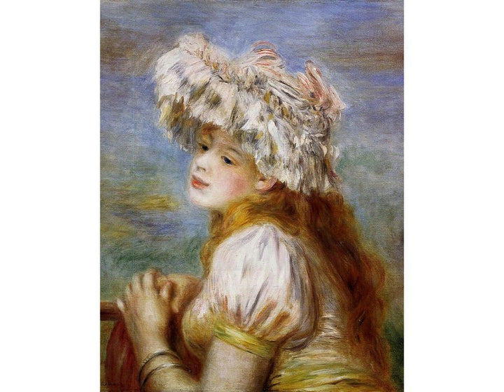 Girl In A Lace Hat by Pierre Auguste Renoir