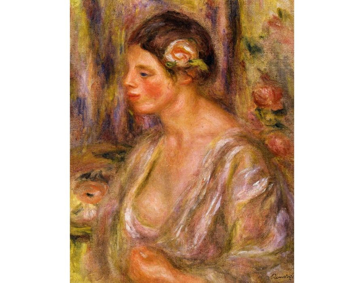 Madeline wearing a Rose by Pierre Auguste Renoir