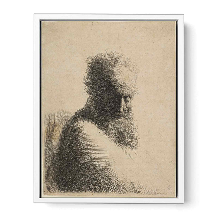 Bust Of An Old Bearded Man, Looking Down, Three Quarters Right Painting