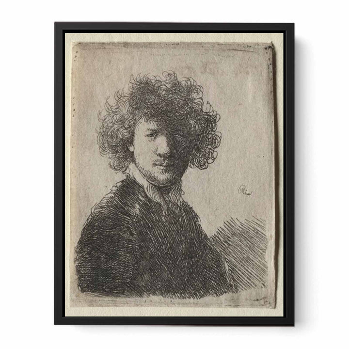 Self Portrait with curly Hair and white Collar Bust
 Painting