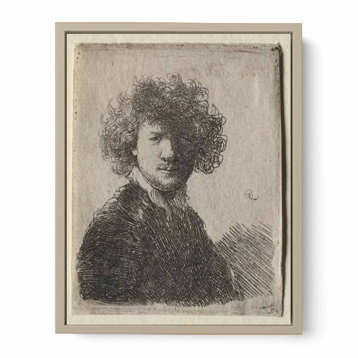 Self Portrait with curly Hair and white Collar Bust
 Painting