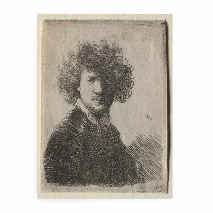 Self Portrait with curly Hair and white Collar Bust
 Painting