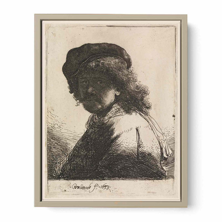 Rembrandt in Cap and Scarf with the Face dark, Bust Painting