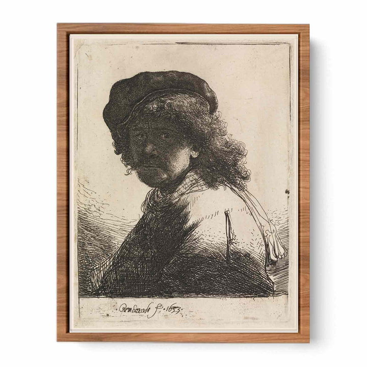 Rembrandt in Cap and Scarf with the Face dark, Bust Painting