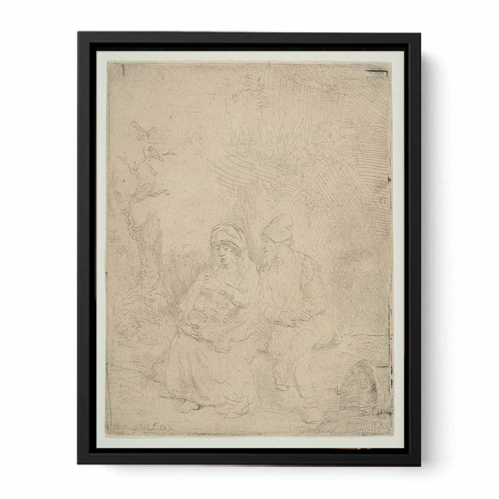 The Rest on the Flight into Egypt Lightly etched Painting