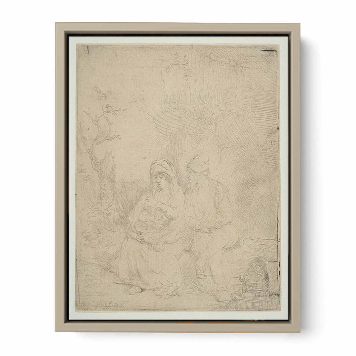 The Rest on the Flight into Egypt Lightly etched Painting