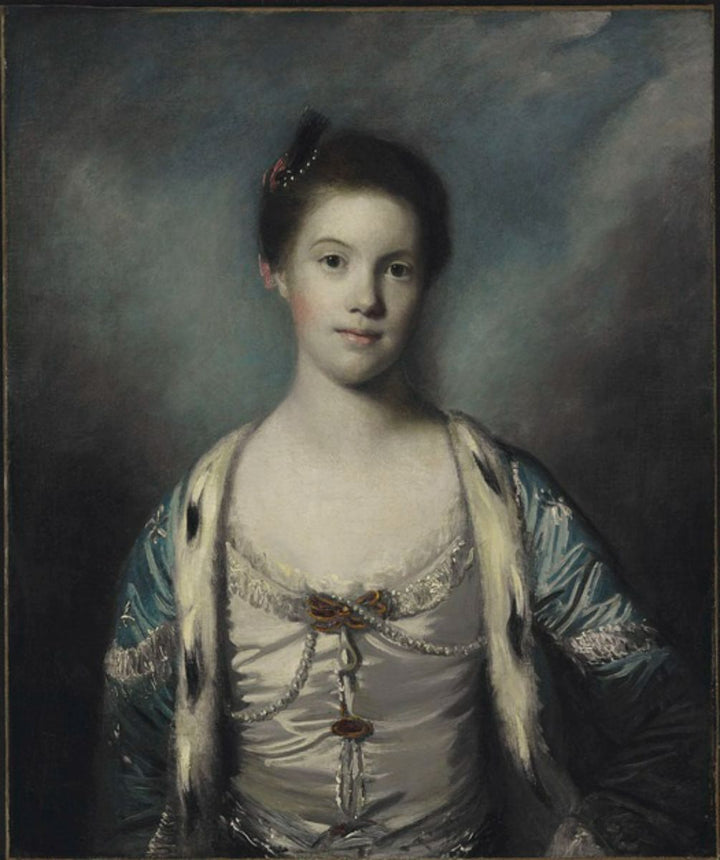 Portrait of Bridget Moris in a White Silk Dress 