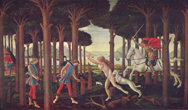 Series of four paintings to Boccaccio 