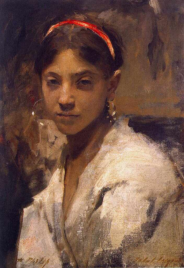 Head of a Capri Girl Painting by John Singer Sargent