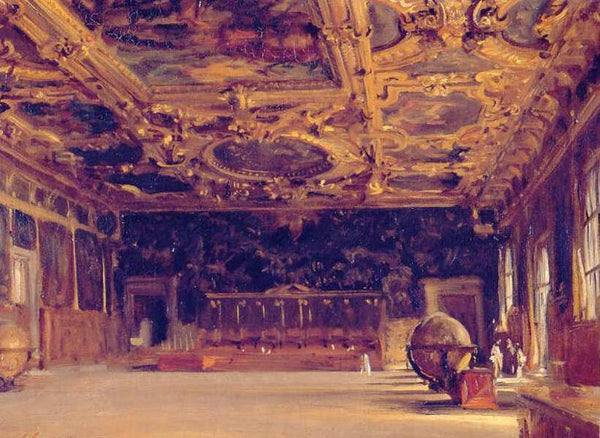 Interior of the Doge's Palace Painting by John Singer Sargent