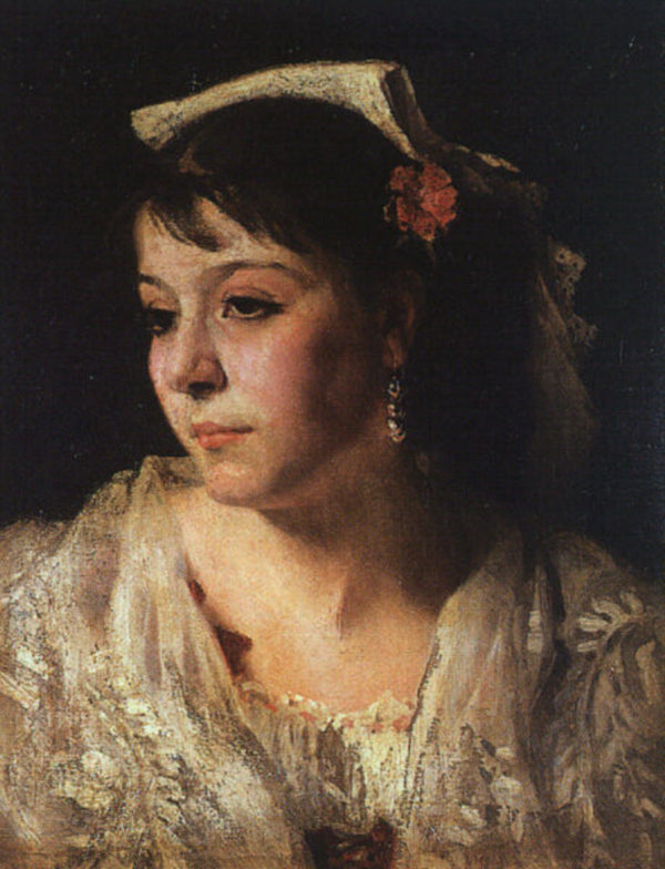 Head of an Italian Woman Painting by John Singer Sargent