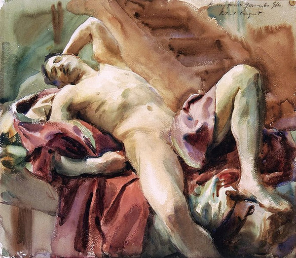 Reclining Nude Male Model Painting by John Singer Sargent