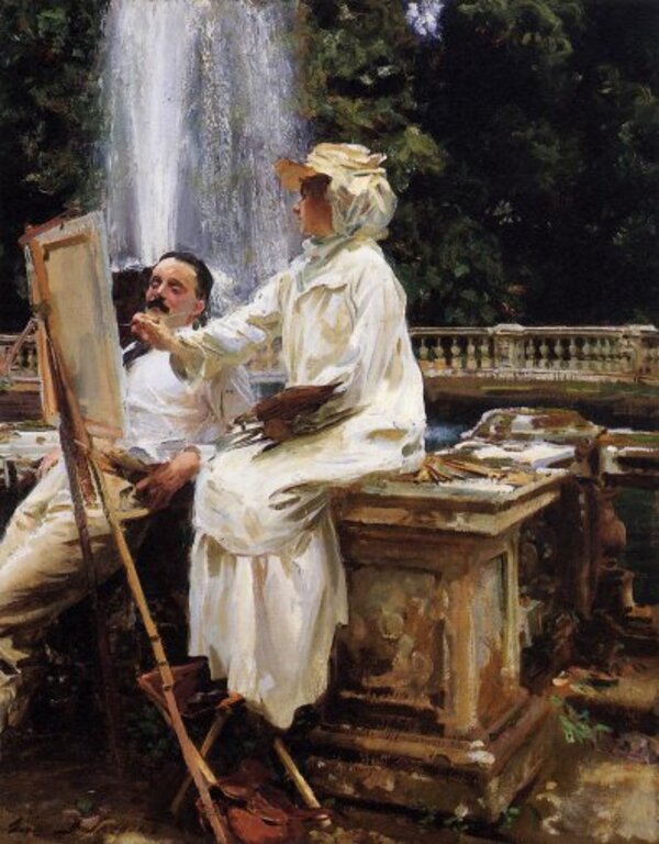 The Fountain, Villa Torlonia, Frascati, Italy Painting by John Singer Sargent