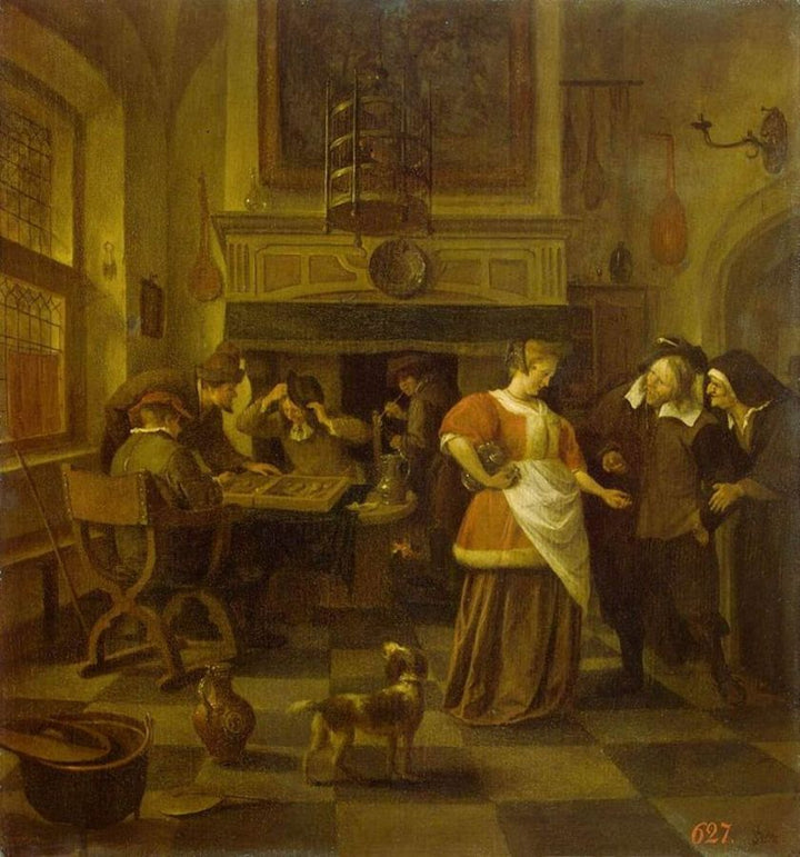 Tavern Scene Painting by Jan Steen