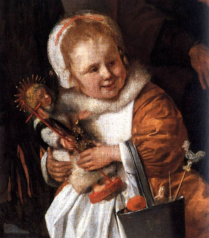 The Feast of St. Nicholas (detail) Painting by Jan Steen