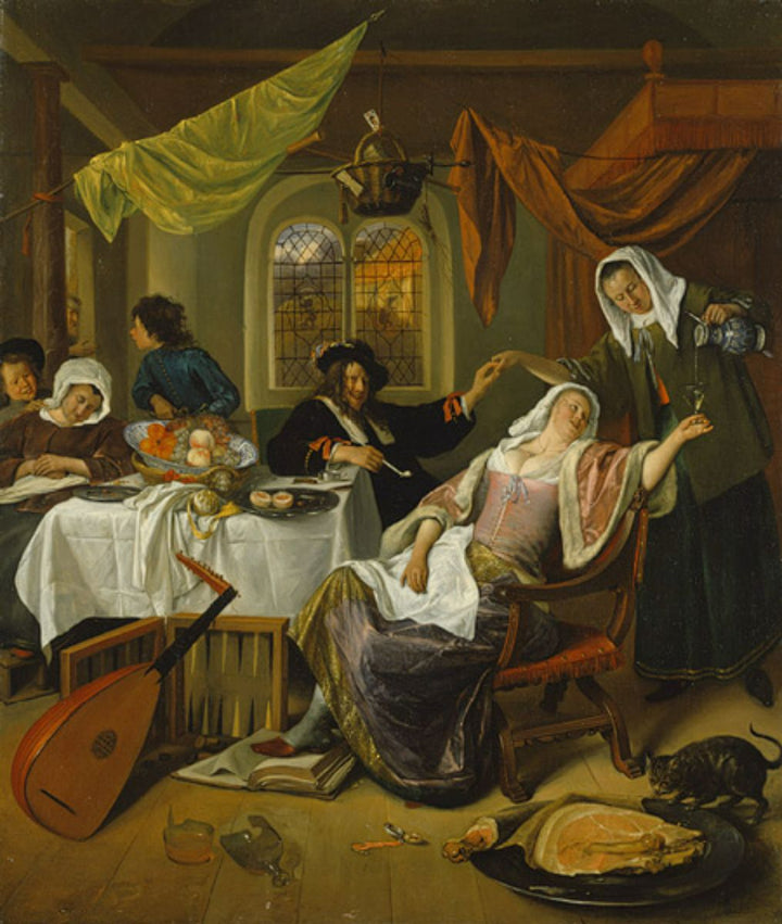 The Dissolute Household (2) Painting by Jan Steen