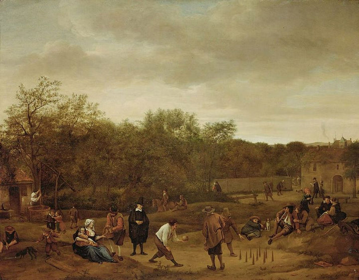 Farmers to skittles Painting by Jan Steen