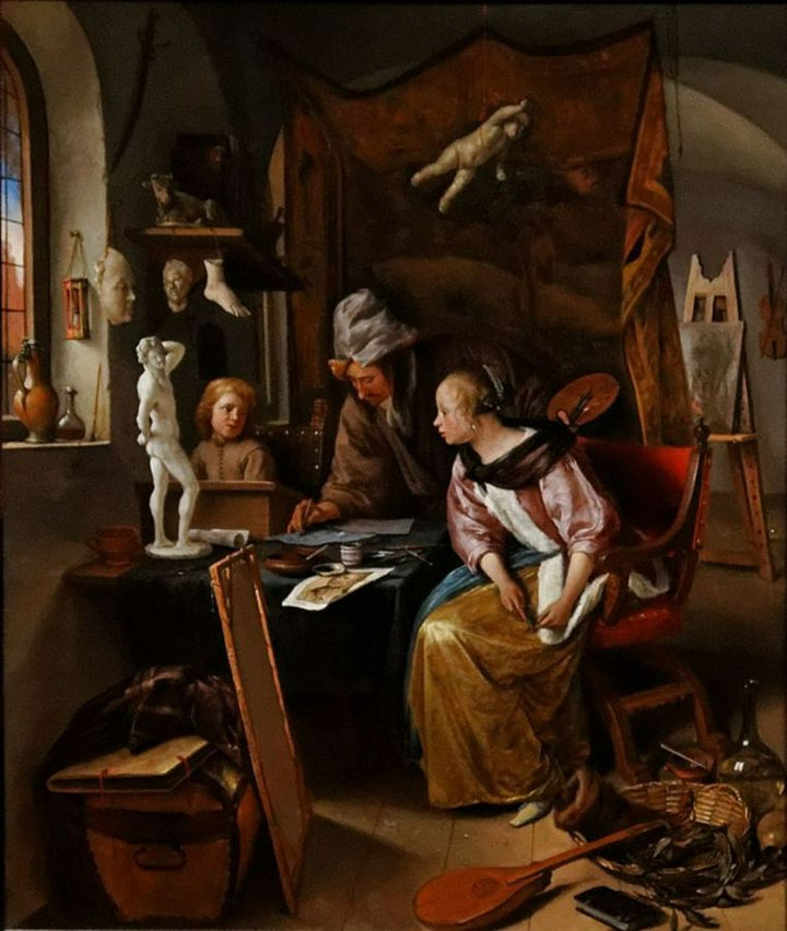 The Drawing Lesson Painting by Jan Steen