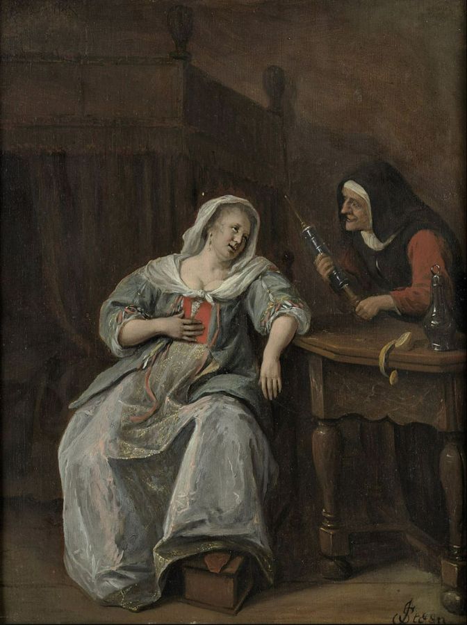 Sick woman 2 Painting by Jan Steen