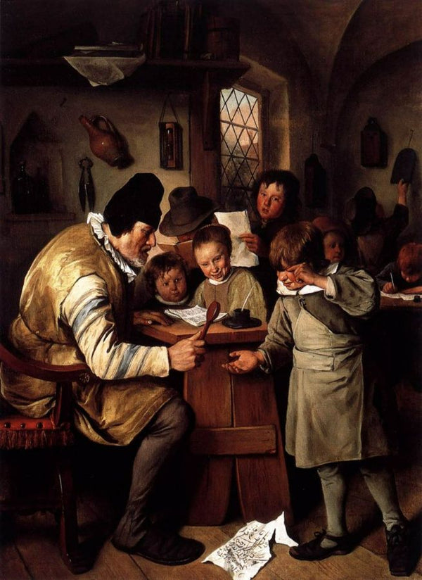 The Schoolmaster 1663-65 Painting by Jan Steen