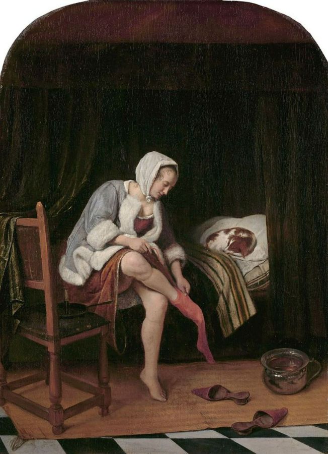 The Morning Toilet c. 1665 Painting by Jan Steen