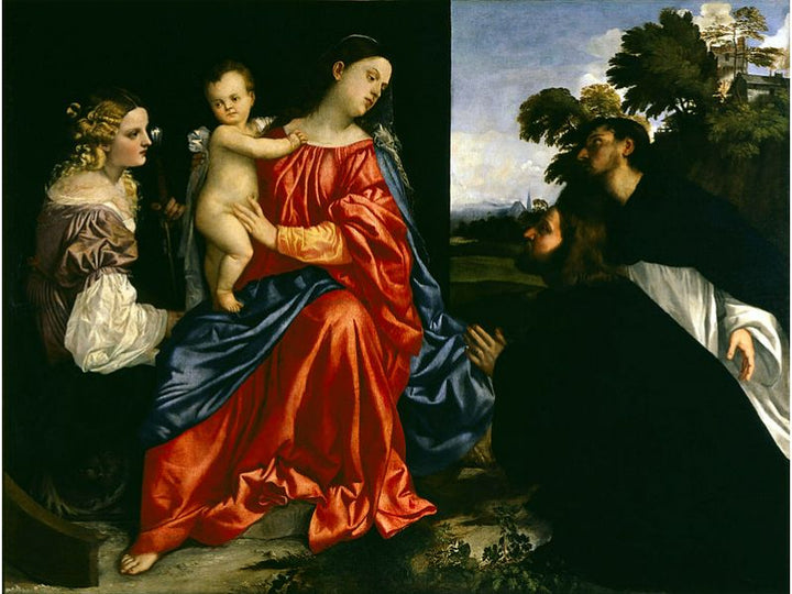 Madonna and Child with Sts Catherine and Dominic and a Donor