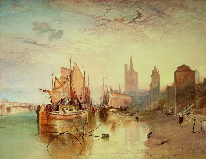 Cologne The Arrival of a Packed Boat Evening 1826 Painting by Joseph Mallord William Turner