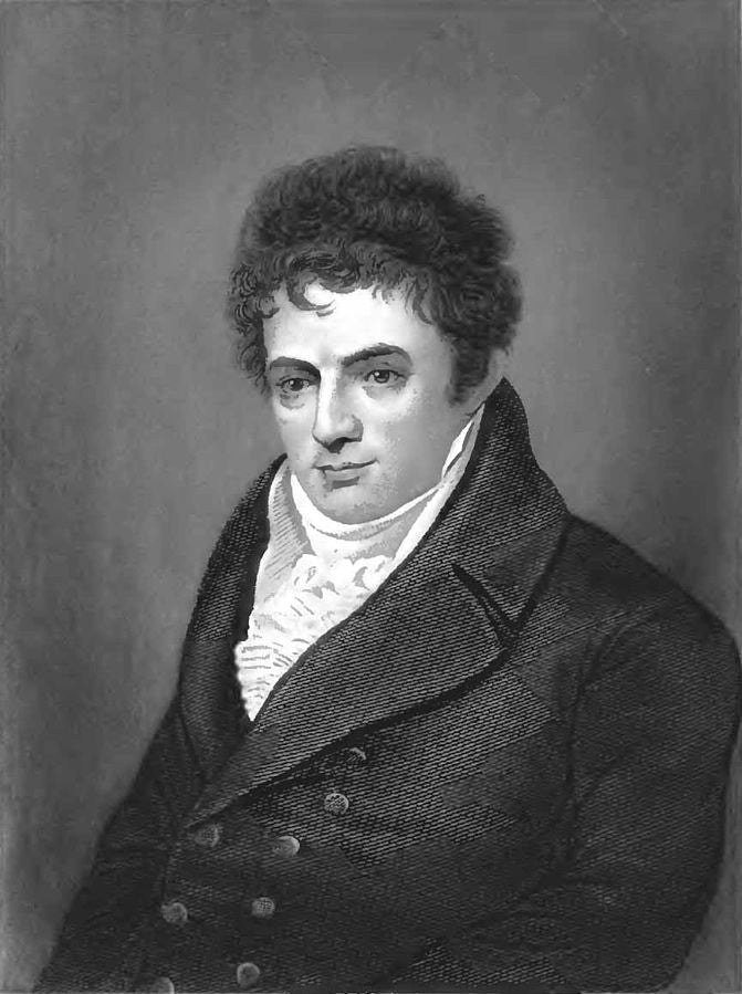 Portrait engraving of Robert Fulton, steamboat innovator