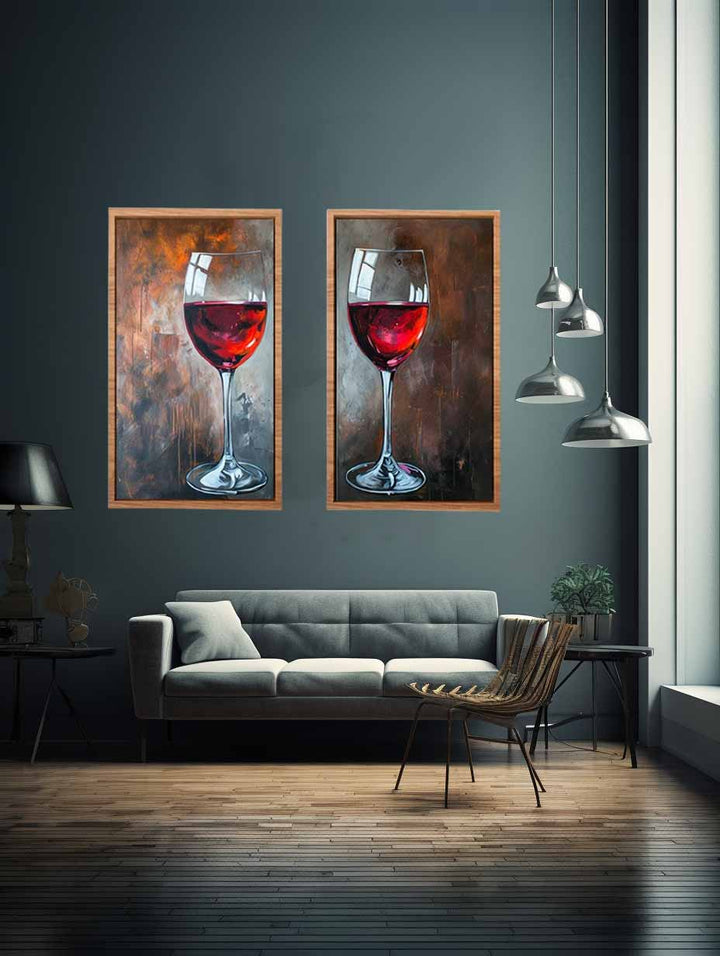 Red wine framed art