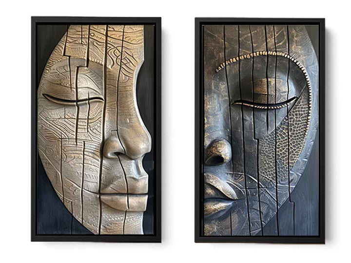 2 Face Wall art Set