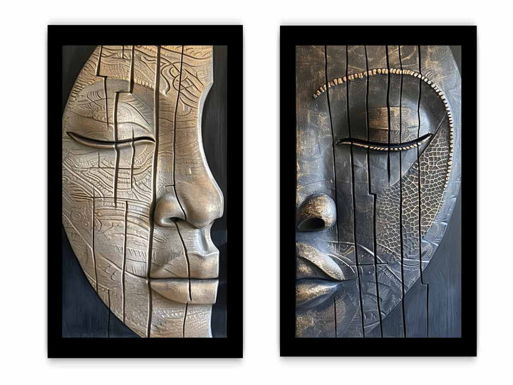 2 Face Wall art Set