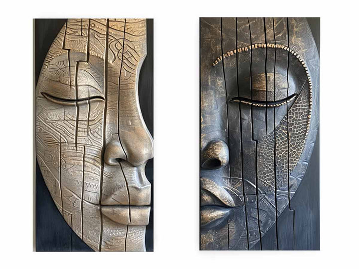 2 Face Wall art Set