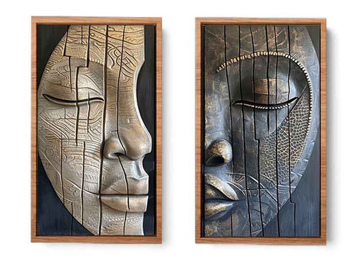 2 Face Wall art Set