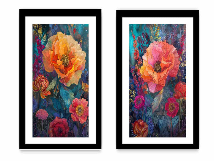 Flowers Panel  Art Set