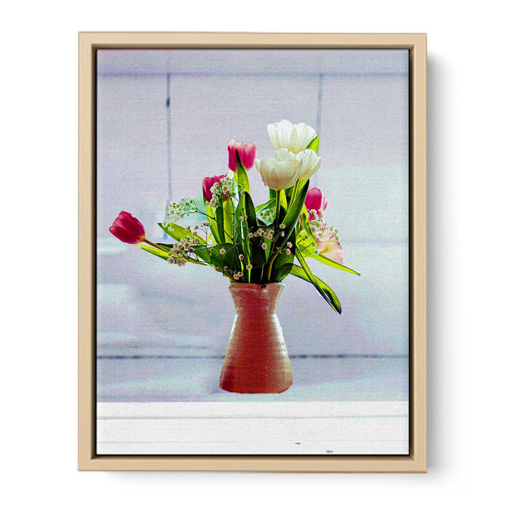 Purple White Flower Vase  Painting 