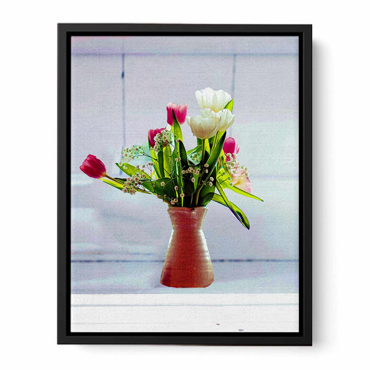 Purple White Flower Vase  Painting 