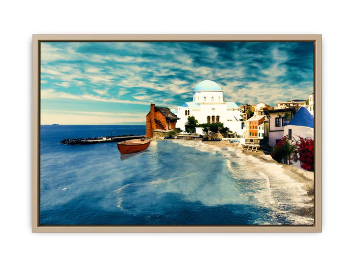 Santorini Beach Painting 