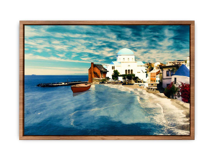 Santorini Beach Painting 