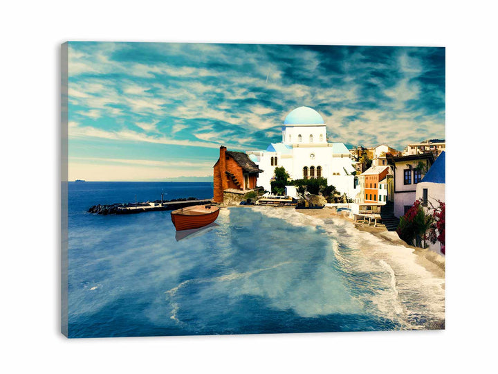 Santorini Beach Painting 