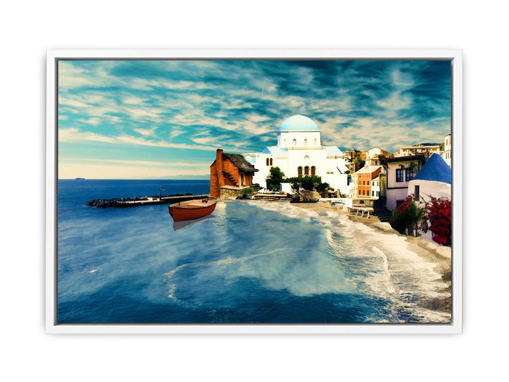 Santorini Beach Painting 