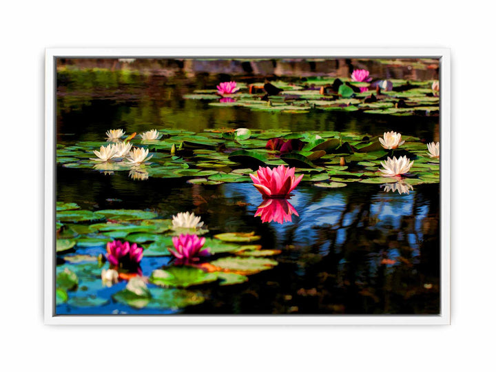 Lily flower in Pond Painting 