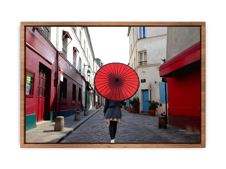 Women Red Umbrella Painting 