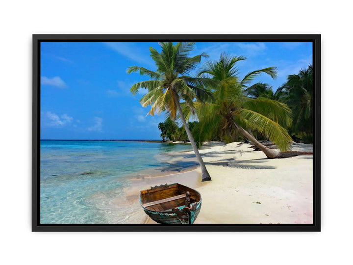 Coconut Trees Ocean Painting 