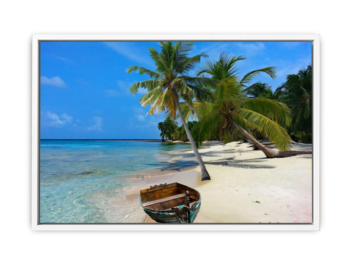 Coconut Trees Ocean Painting 