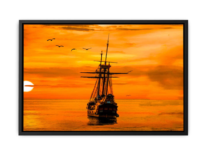 Ship Sunrise Painting 